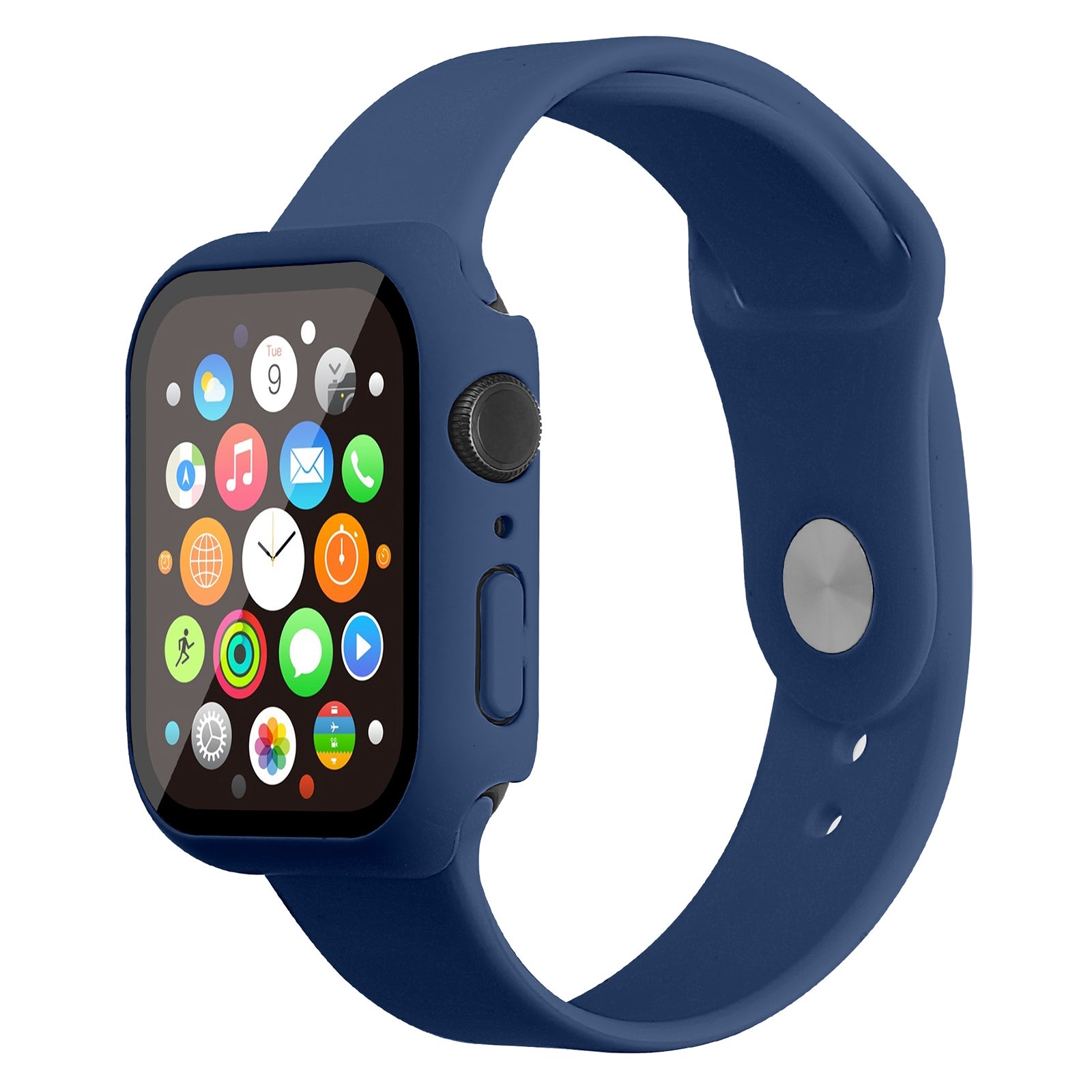 For Apple Watch Series 7 41mm Silicone Outdoor Sports Watch Band+Hard PC Case with Built-in Tempered Glass Screen Protector Size S M For Apple Watch Series 7 41mm Silicone Outdoor Sports Watch Band+Hard PC Case with Built-in Tempered Glass Screen Protector Size S M